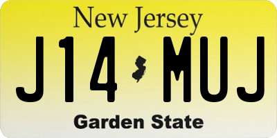 NJ license plate J14MUJ