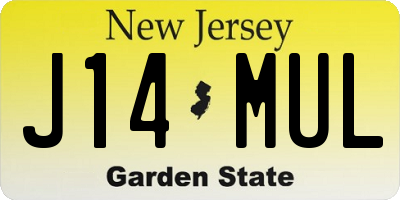 NJ license plate J14MUL