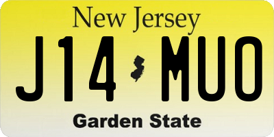 NJ license plate J14MUO