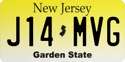 NJ license plate J14MVG