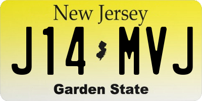 NJ license plate J14MVJ