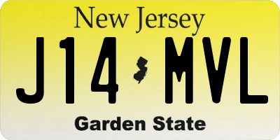 NJ license plate J14MVL