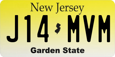 NJ license plate J14MVM