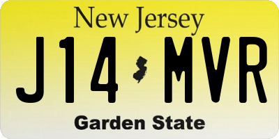 NJ license plate J14MVR
