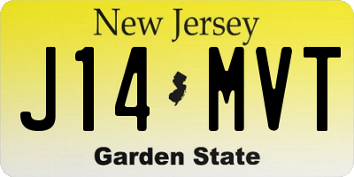 NJ license plate J14MVT