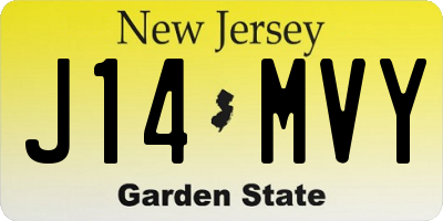 NJ license plate J14MVY
