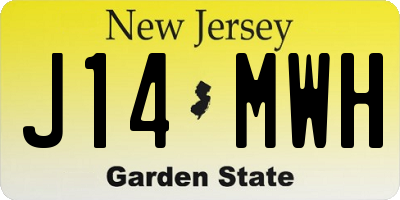 NJ license plate J14MWH