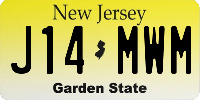 NJ license plate J14MWM