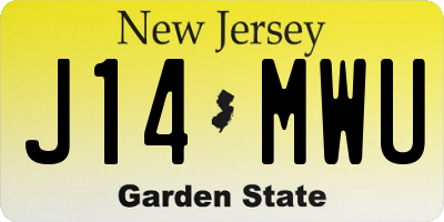 NJ license plate J14MWU