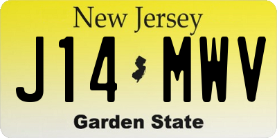 NJ license plate J14MWV