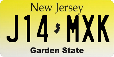 NJ license plate J14MXK
