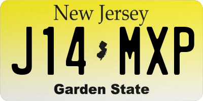 NJ license plate J14MXP
