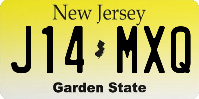 NJ license plate J14MXQ