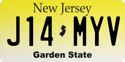 NJ license plate J14MYV
