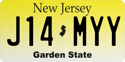 NJ license plate J14MYY
