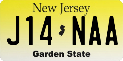 NJ license plate J14NAA