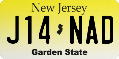 NJ license plate J14NAD