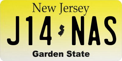 NJ license plate J14NAS