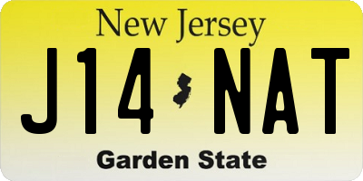 NJ license plate J14NAT