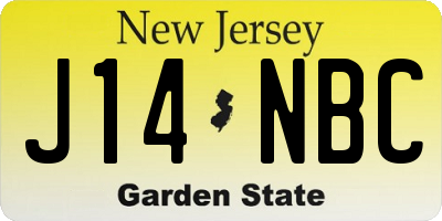 NJ license plate J14NBC