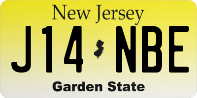 NJ license plate J14NBE