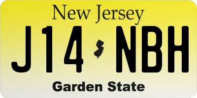NJ license plate J14NBH