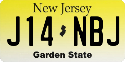 NJ license plate J14NBJ