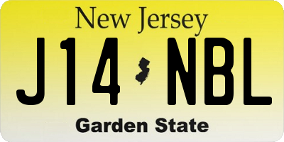 NJ license plate J14NBL