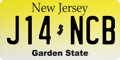 NJ license plate J14NCB