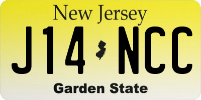NJ license plate J14NCC