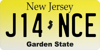 NJ license plate J14NCE