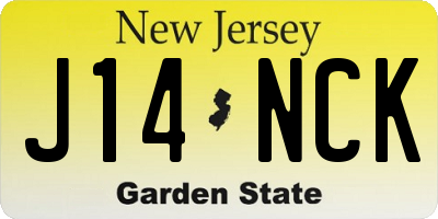 NJ license plate J14NCK