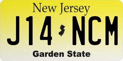NJ license plate J14NCM