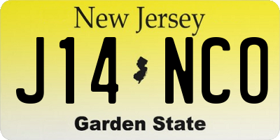 NJ license plate J14NCO