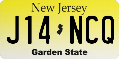 NJ license plate J14NCQ