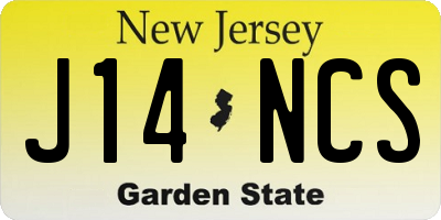 NJ license plate J14NCS