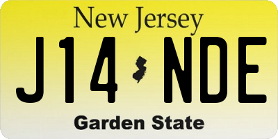 NJ license plate J14NDE