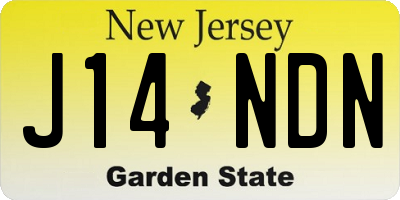 NJ license plate J14NDN