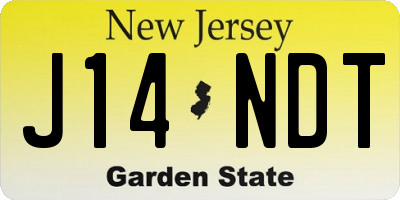 NJ license plate J14NDT