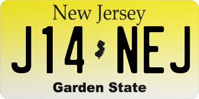 NJ license plate J14NEJ