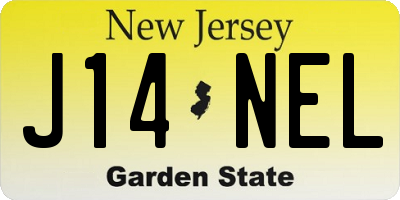 NJ license plate J14NEL
