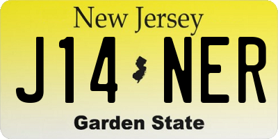NJ license plate J14NER