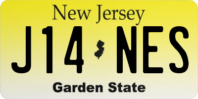 NJ license plate J14NES