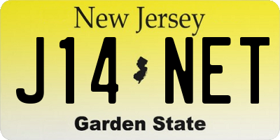 NJ license plate J14NET