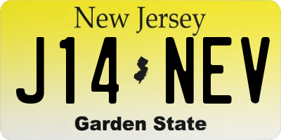 NJ license plate J14NEV