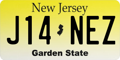 NJ license plate J14NEZ