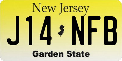 NJ license plate J14NFB