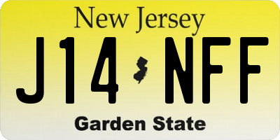 NJ license plate J14NFF