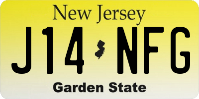 NJ license plate J14NFG