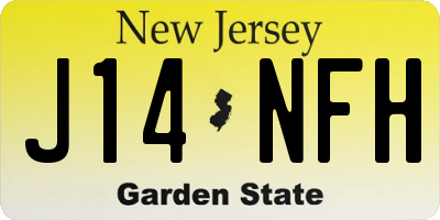 NJ license plate J14NFH